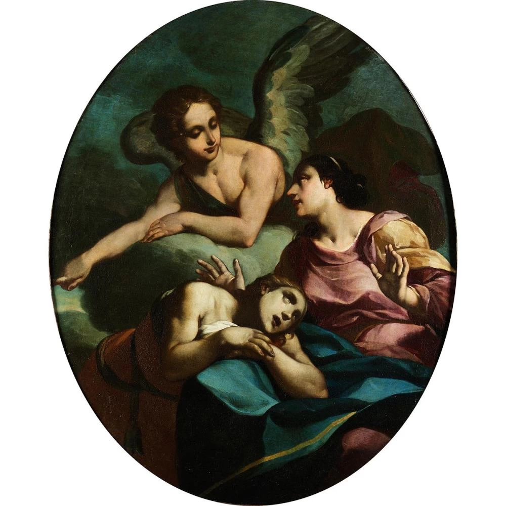 Un angelo mostra la via ad Agar e Ismaele - attribuito